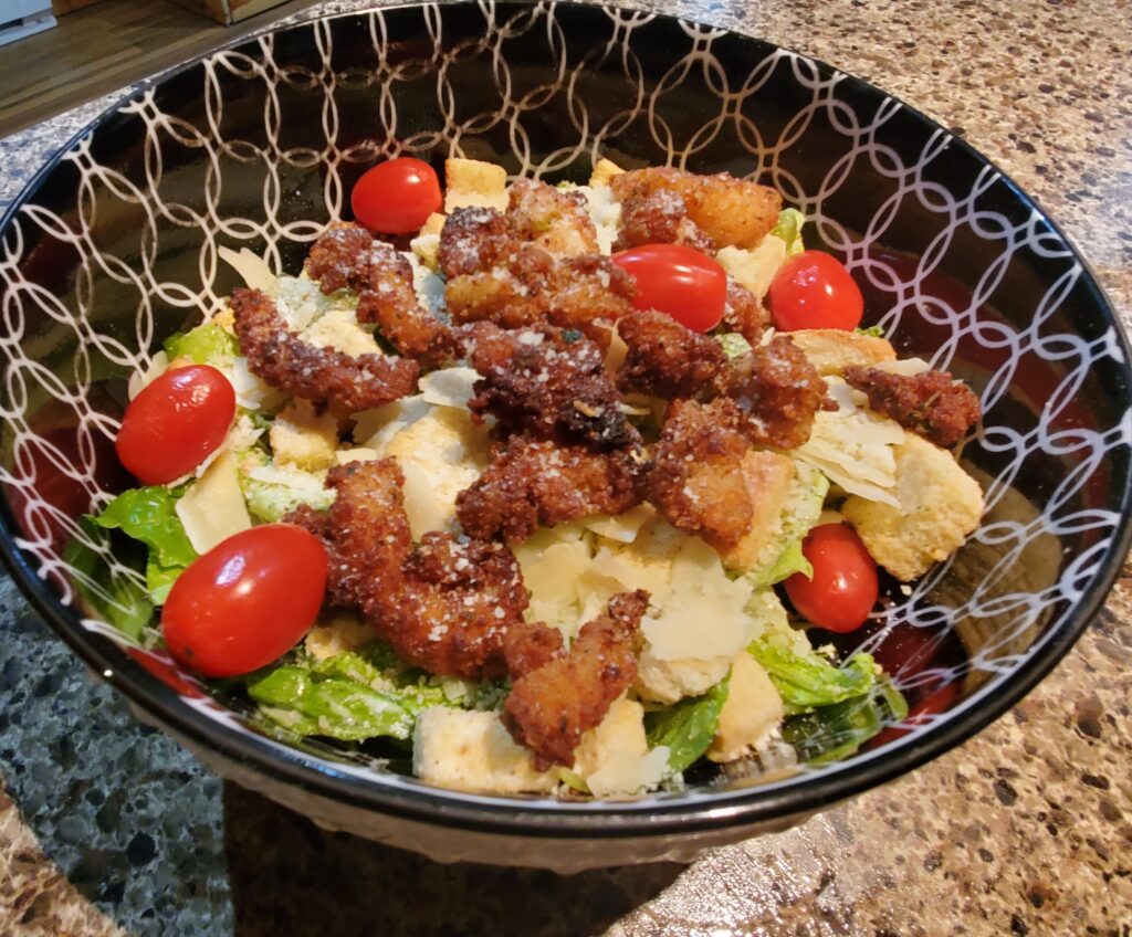 Crappie Caesar Salad, Fish Caesar Salad, Best Fish Caesar Salad